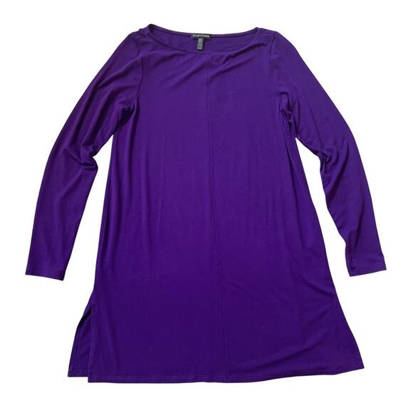 Eileen Fisher Dresses & Skirts - Eileen Fisher XS Tunic Dress Purple | Stretch Knit, Side Slits, Minimalist